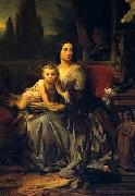 Leon Cogniet Portrait of Maria Brignole-Sale De Ferrari with her son painting
